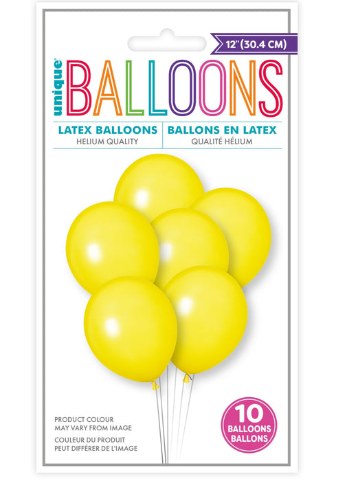 Yellow Latex Balloons 10pk