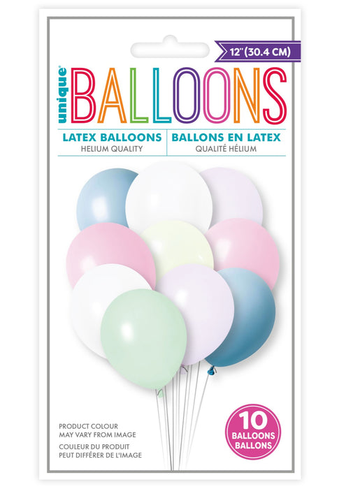 Pastel Assorted Latex Balloons 10pk