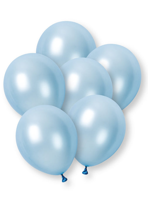 Light Blue Pearl Latex Balloons 8pk