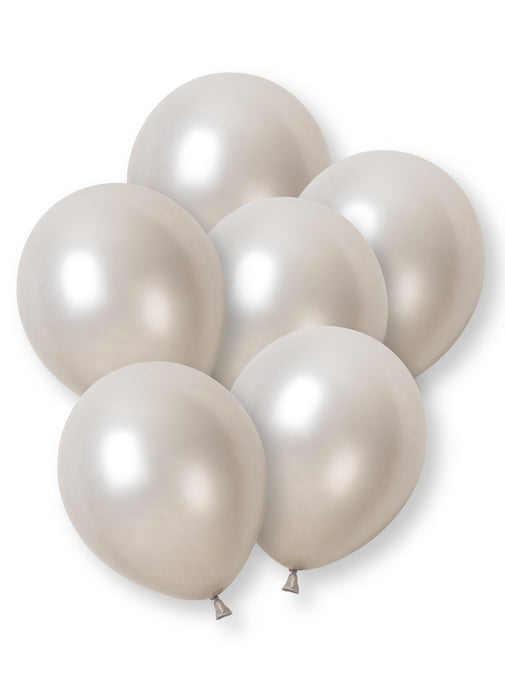 Silver Pearl Latex Balloons 8pk