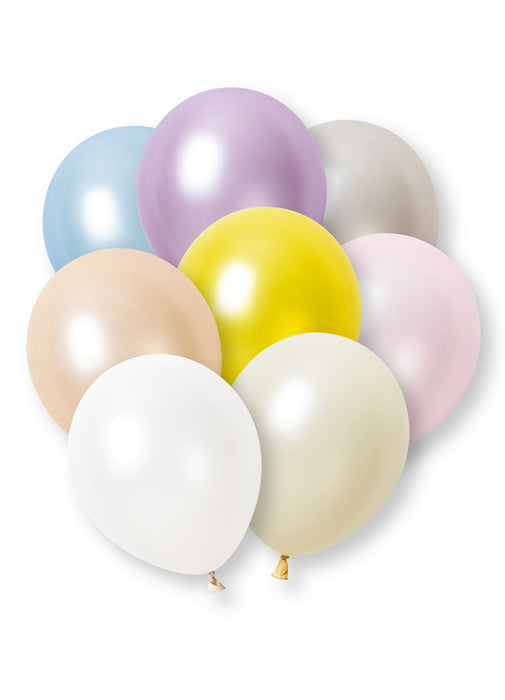 Pastel Assorted Pearl Latex Balloons 8pk