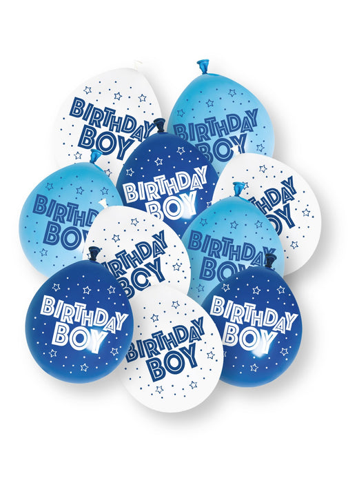 Birthday Boy Latex Balloons 10pk