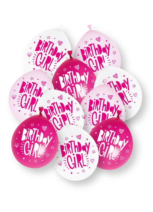 Birthday Girl Latex Balloons 10pk
