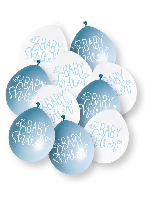 Blue Baby Shower Latex Balloons 10pk