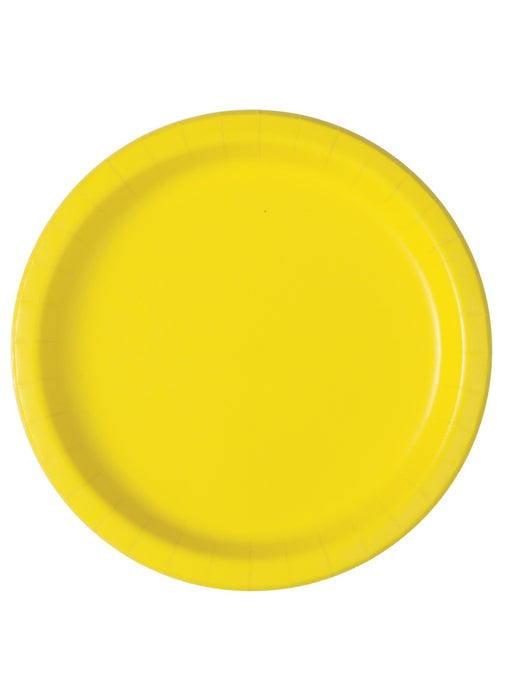 Yellow Party Round Paper Plates 16pk