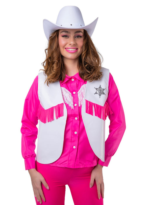 White & Pink Cowgirl Waistcoat