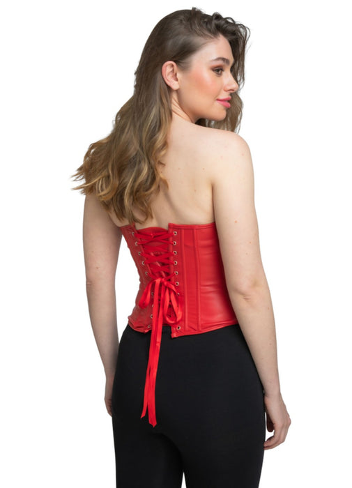 Red Faux Leather Corset