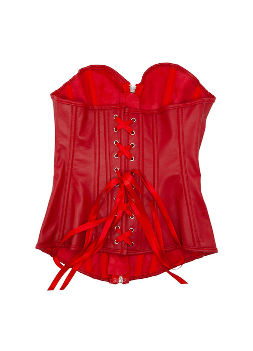 Red Faux Leather Corset