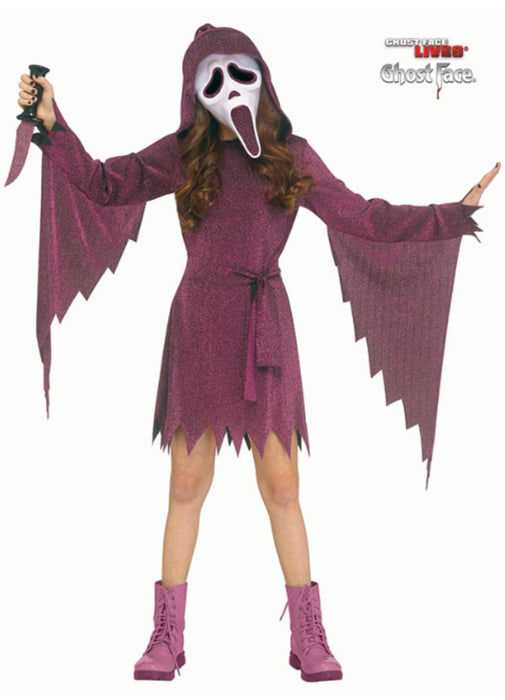 Ghost Face Deep Pink Girl's Costume