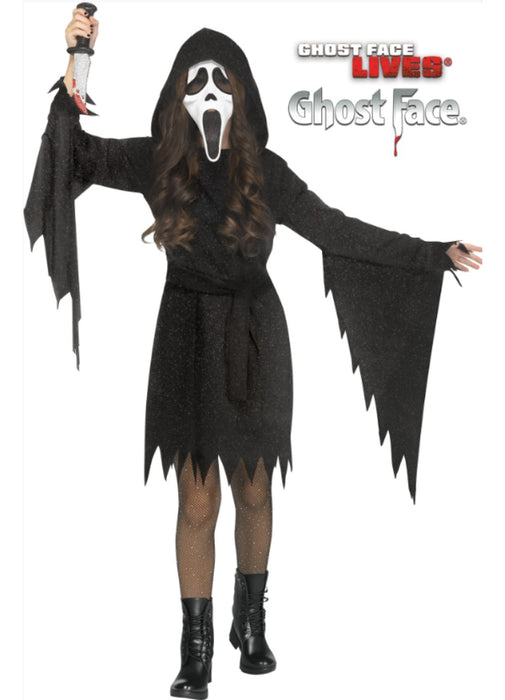 Glitter Ghost Face Girl's Costume