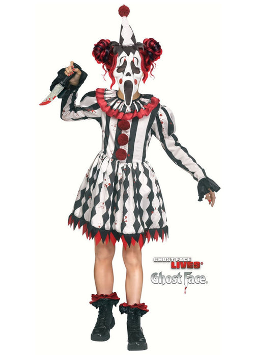Harlequin Ghost Face Girl's Costume