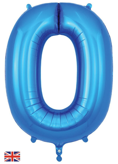 Number 0 Blue Foil Balloon