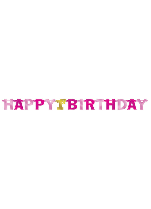 Premium Pink 1st Birthday Letter Banner