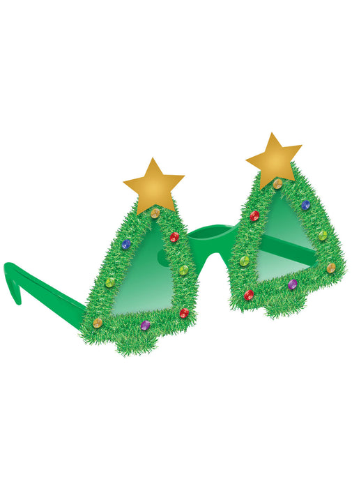 Tinsel Christmas Tree Glasses