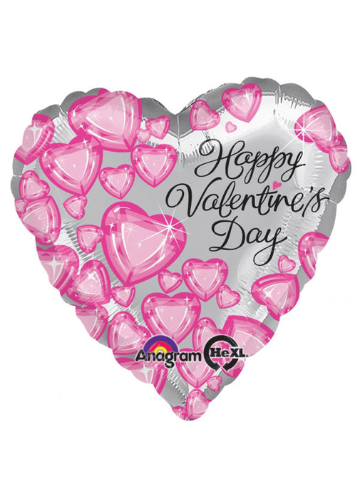 Valentine's Day Silver Heart Foil Balloon