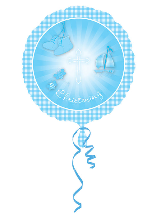 Christening Blue Foil Balloon
