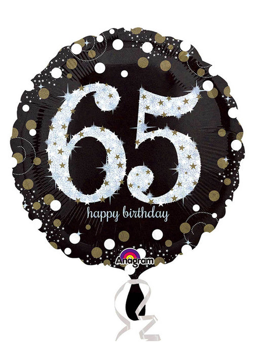 Gold Sparkle 65th Birthday Balloon