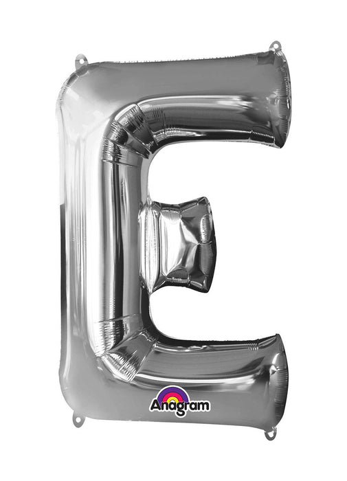Letter E Silver Supershape Balloon