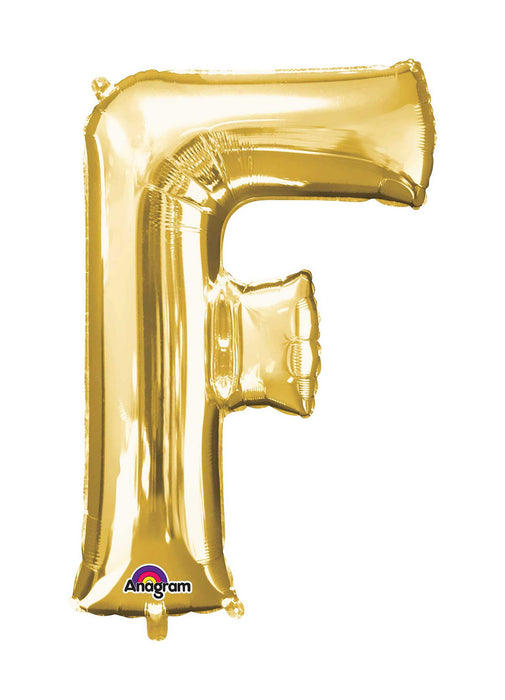 Letter F Gold Supershape Balloon