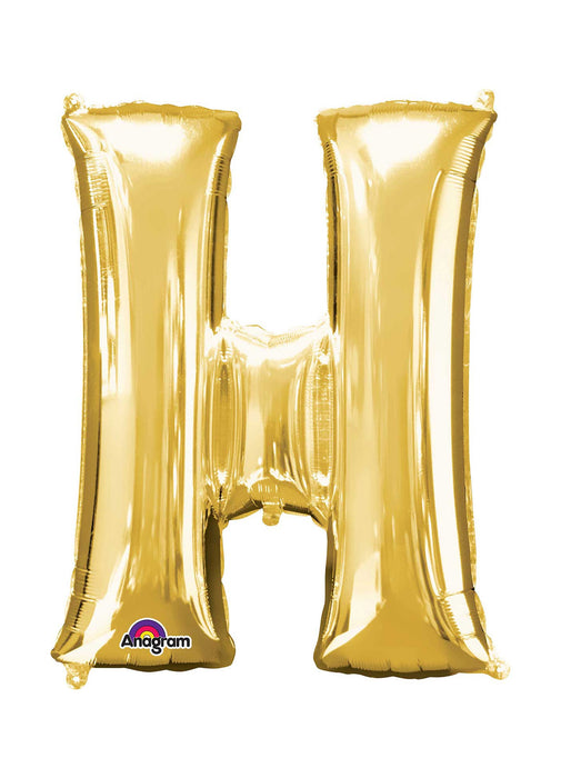Letter H Gold Supershape Balloon