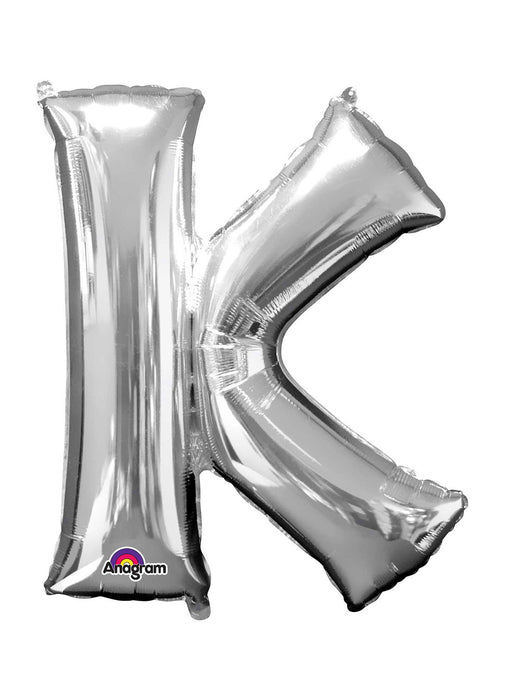 Letter K Silver Supershape Balloon