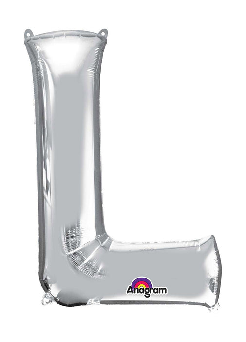 Letter L Silver Supershape Balloon