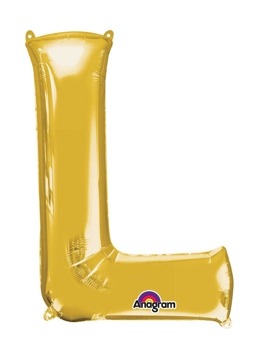 Letter L Gold Supershape Balloon