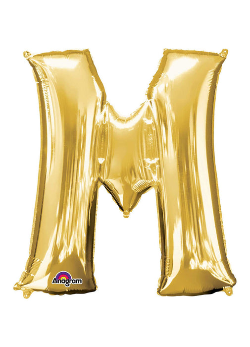 Letter M Gold Supershape Balloon