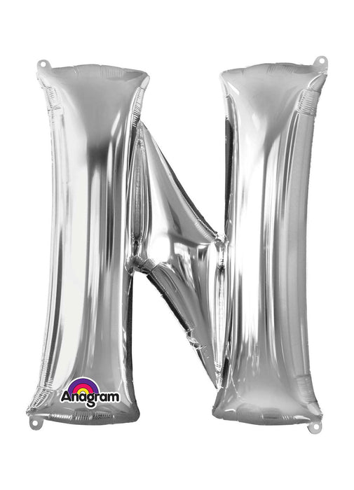 Letter N Silver Supershape Balloon