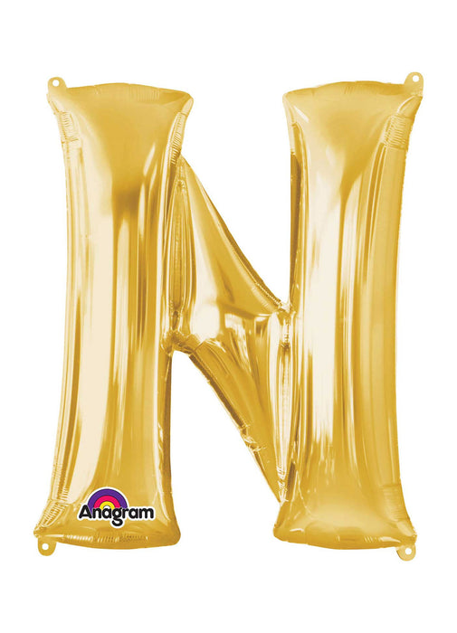 Letter N Gold Supershape Balloon