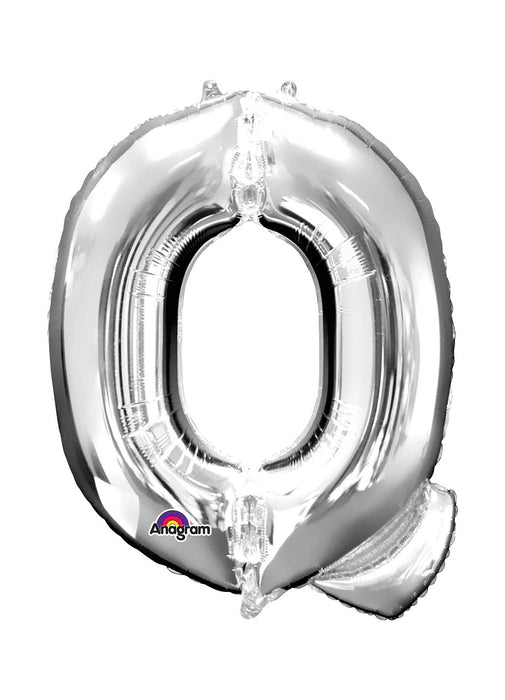 Letter Q Silver Supershape Balloon