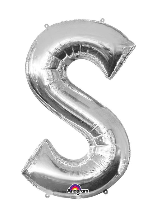 Letter S Silver Supershape Balloon