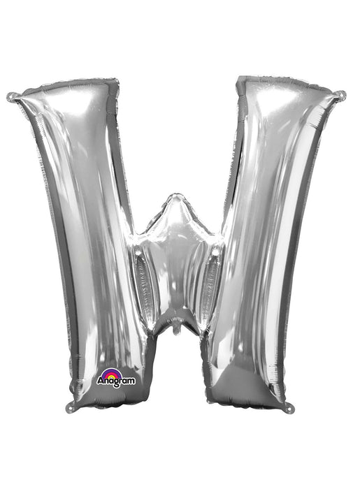 Letter W Silver Supershape Balloon