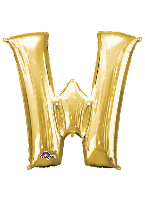 Letter W Gold Supershape Balloon