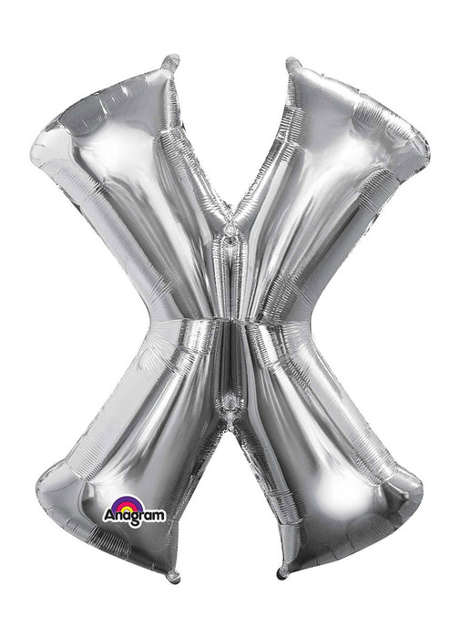 Letter X Silver Supershape Balloon