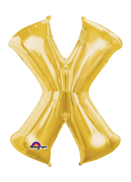 Letter X Gold Supershape Balloon