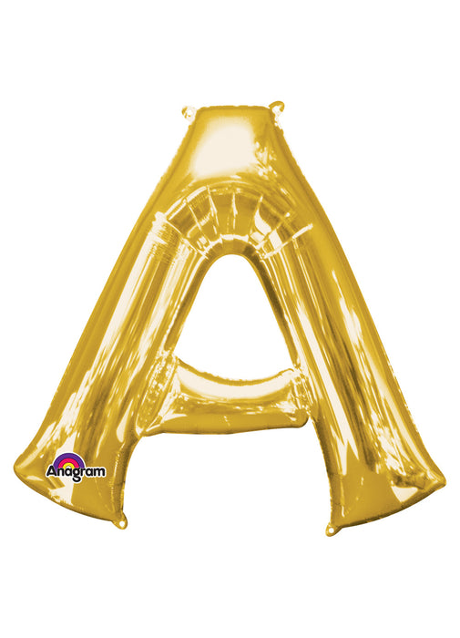 Letter A Gold Air Filled Balloon