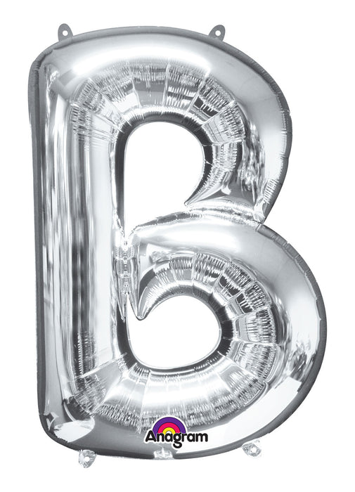 Letter B Silver Air Filled Balloon
