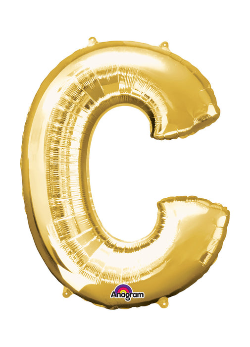 Letter C Gold Air Filled Balloon