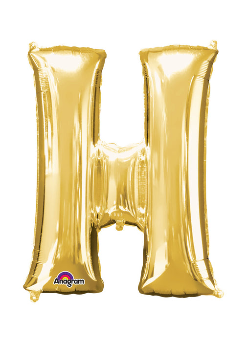 Letter H Gold Air Filled Balloon