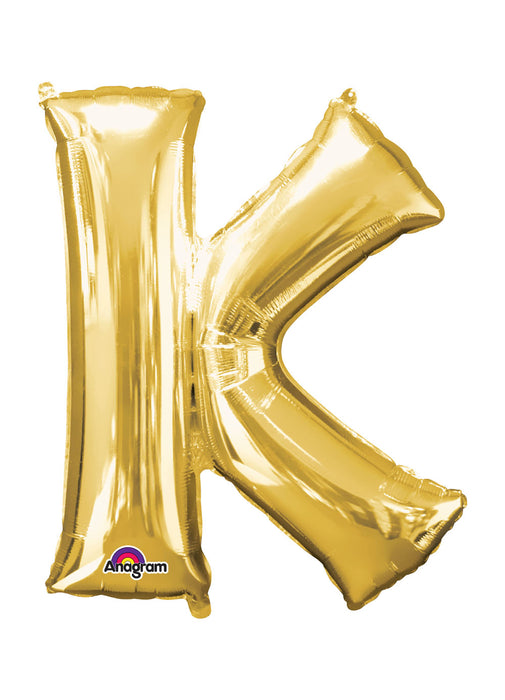 Letter K Gold Air Filled Balloon
