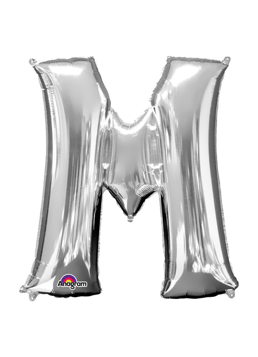 Letter M Silver Air Filled Balloon