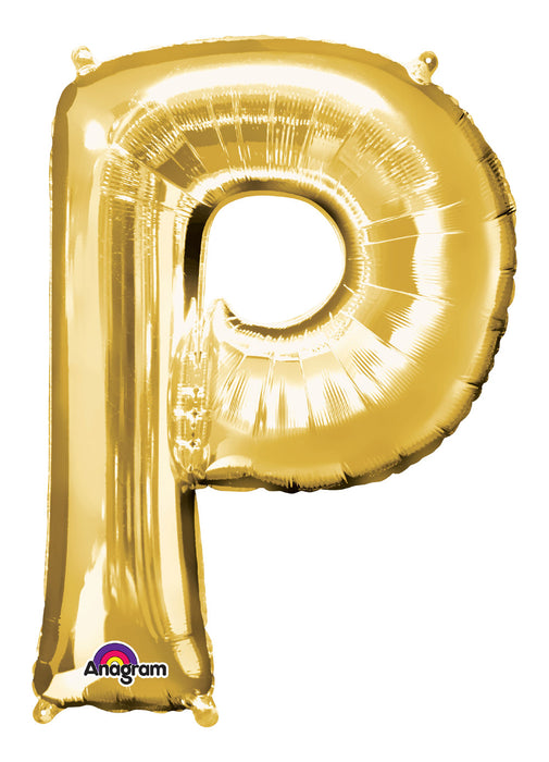 Letter P Gold Air Filled Balloon