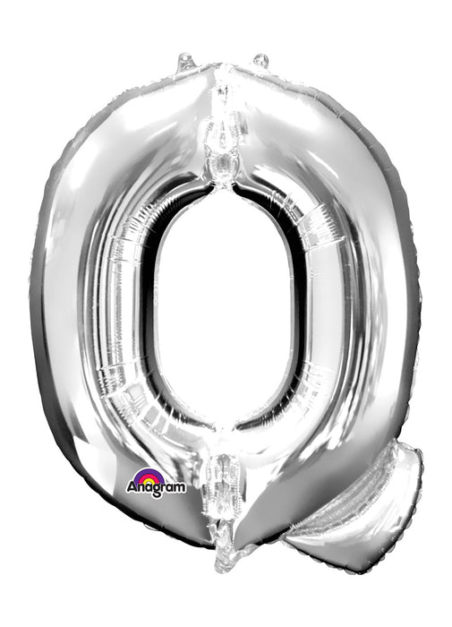 Letter Q Silver Air Filled Balloon