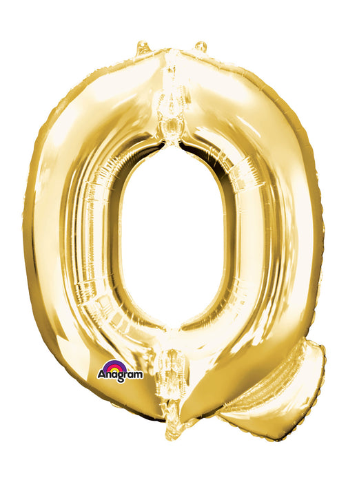 Letter Q Gold Air Filled Balloon