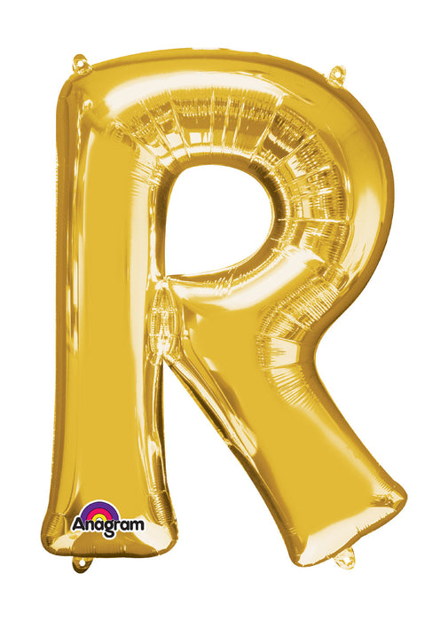 Letter R Gold Air Filled Balloon