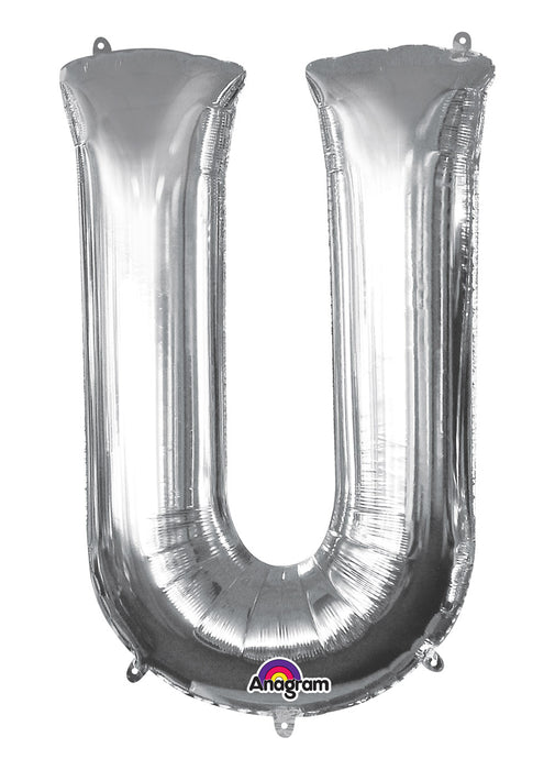 Letter U Silver Air Filled Balloon