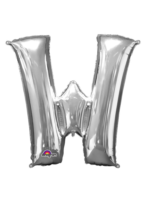 Letter W Silver Air Filled Balloon