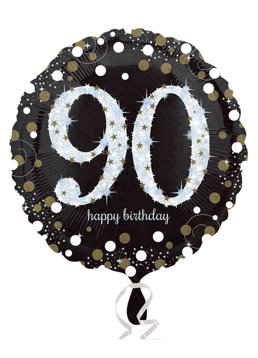 Gold Sparkle 90th Birthday Balloon