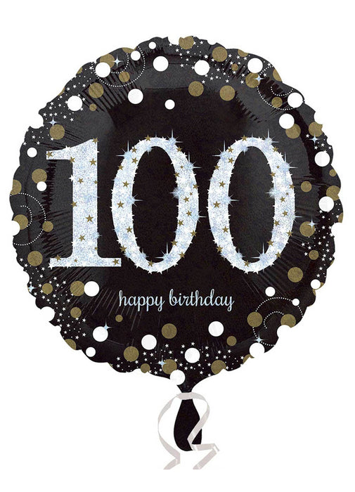 Gold Sparkle 100th Birthday Balloon